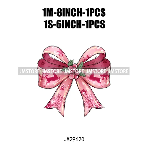 Gingerbread Reindeer Red Coquette Bow Girly Christmas Vibes Iron On DTF Transfers Stickers Ready To Press For Sweatshirt Bags