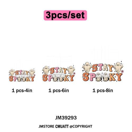 Ghost Spooky Mama Season Trick or Treat Coquette Bow Halloween Iron on DTF Washable Transfer Sticker Ready to Press for Clothing