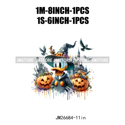 Wholesale Cartoon Character Pumpkin Halloween Scary Vibes Thermal Logo DTF Iron On Transfer Stickers Ready To Press For Clothing