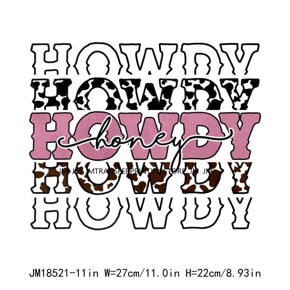 Western Howdy Honey Valentine DTF Decals Cowgirl Cowboy Candy Heart Love Music Cassettes DTF Heat Transfer Stickers For Hoodies