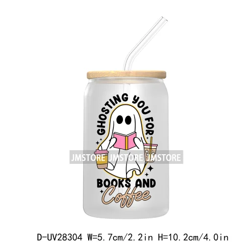 Spooky Ghost Boo Halloween Tis The Season UV DTF Transfer Stickers Decals For Libbey Cold Cup Mugs Tumbler Waterproof Book Ghoul