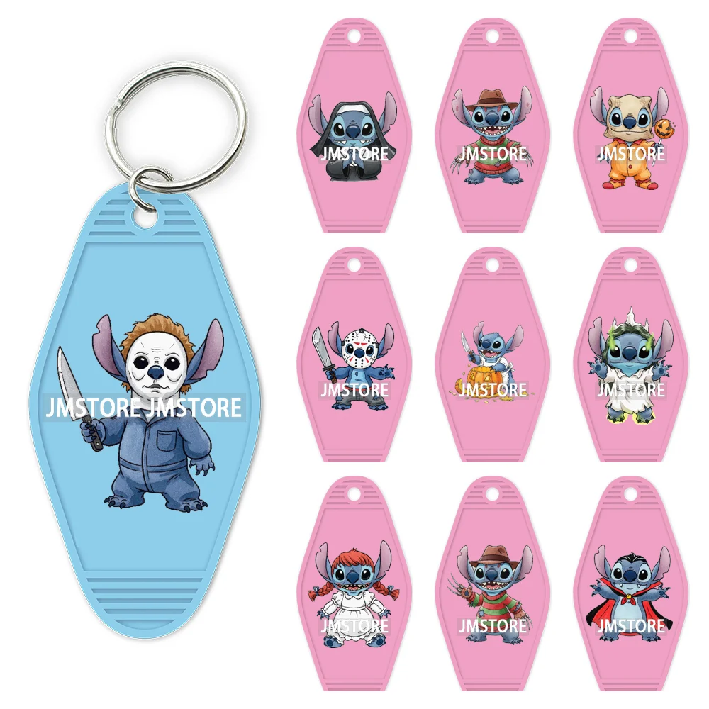 Horror Cartoon Halloween Pumpkin UV DTF Motel Keychain Decals Ready To Ship Durable Transfer Stickers Prints For Hotel Keychain