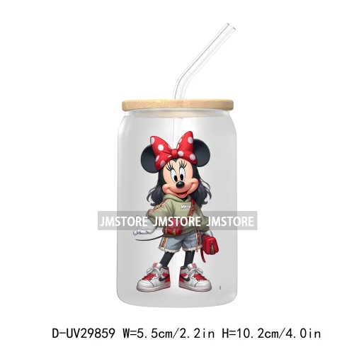 Streetwear Mouse Girl Boy UV DTF Transfer Stickers Decals For Libbey Cold Cups Mugs Tumbler Waterproof Labels Cartoon Characters