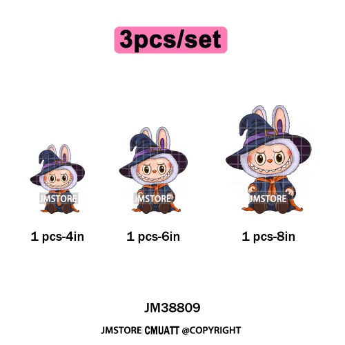 Sorat Sweet Sorat Spooky Cartoon Monster Halloween Designs Iron on DTF Washable Transfers Stickers Ready to Press for Hoodies