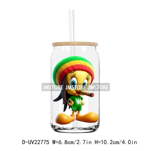 Funny Mexican Tarot Card Cartoon Character UV DTF Transfer Sticker Decals For Libbey Cold Cups Mugs Tumbler Waterproof DIY Craft