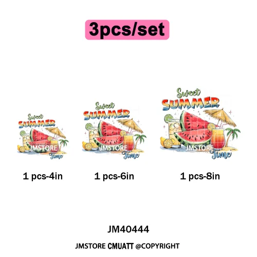 Hello Summer Vibes Watermelon Strawberry Fruit Festival Lover Coquette Iron on DTF Transfers Sticker Ready to Press for T-shirts