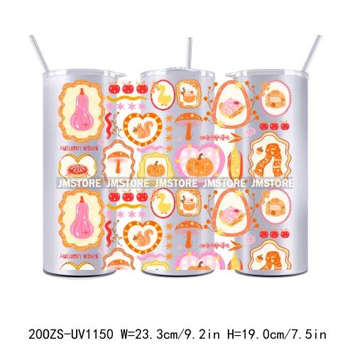 Cozy Season Fall Thanksgiving UV DTF Tumbler Wraps Durable Ready To Apply Transfer Stickers For 20OZ Straight Skinny Tumblers
