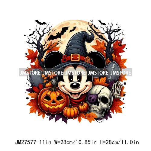 Cartoon Halloween Spooky Season Pumpkin Rip Gravestone Skull DTF Iron On Transfers Stickers Printing Ready To Press For Clothing