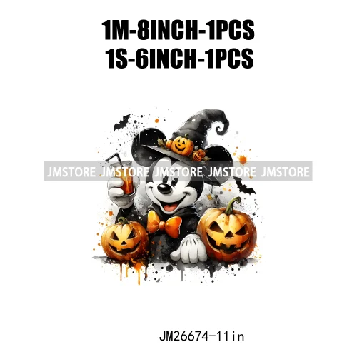 Wholesale Cartoon Character Pumpkin Halloween Scary Vibes Thermal Logo DTF Iron On Transfer Stickers Ready To Press For Clothing