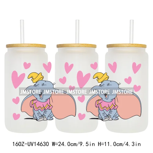 Coquette Mama Mini Cartoon Family 16OZ UV DTF Cup Wraps Ready To Apply Waterproof Transfer Stickers For Libbey Glass Can Tumbler
