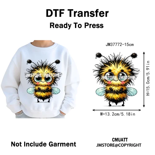 15cm 5.9in Kids Quirky Safari Cartoon Animal Iron On Transfers Stickers For Clothing DTF Printed Appliques Washable T-Shirts