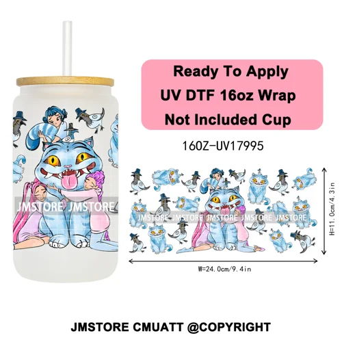Tiger Demon Hunters Kpop Soda Boys Girl Dinner 16OZ UV DTF Cup Wraps Ready To Apply Transfer Stickers For Libbey Glass Can Mugs