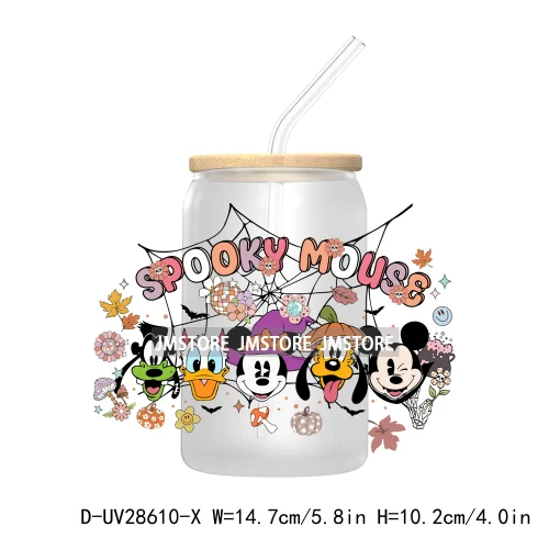 Cartoon Halloween Trick Or Treat UV DTF Transfer Stickers Decals For Libbey Cold Cups Mug Tumbler High Quality Label Hocus Pocus