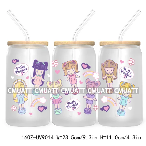 Cartoon Cute Kids Doll Girl Swiftie Love UV DTF 16OZ Stickers Glass Can Wrap For Libbey Cold Cups Mugs Waterproof DIY Craft