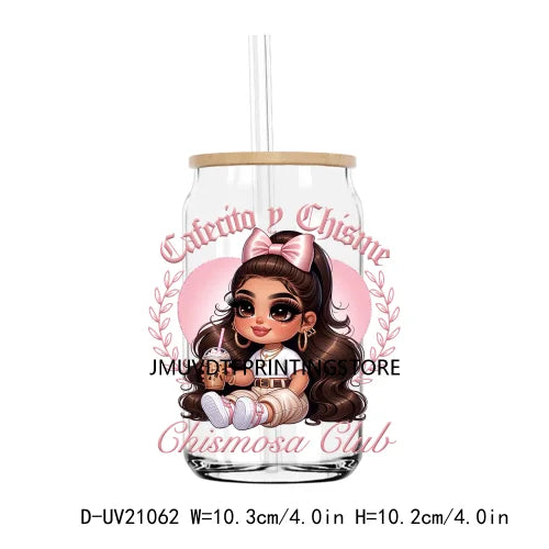 Mexican Latina Mama Chicano Cartoon Girls UV DTF Transfer Stickers Decals For Libbey Cold Cups Mugs Tumbler Waterproof DIY Logo