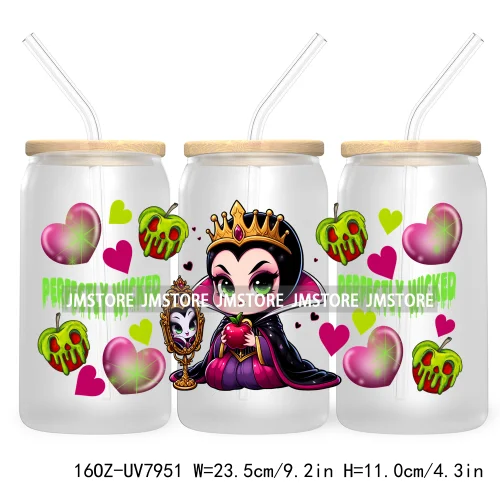 Stay Spooky Halloween 16OZ UV DTF Cup Wrap Transfer Sticker Custom Label Waterproof Logo For Libbey Glass Can Cartoon Characters