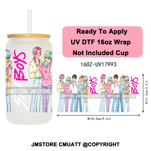 Tiger Demon Hunters Kpop Soda Boys Girl Dinner 16OZ UV DTF Cup Wraps Ready To Apply Transfer Stickers For Libbey Glass Can Mugs