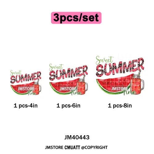 Hello Summer Vibes Watermelon Strawberry Fruit Festival Lover Coquette Iron on DTF Transfers Sticker Ready to Press for T-shirts