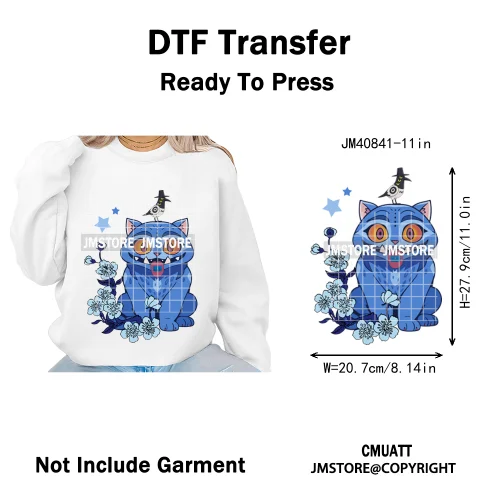 Kpop Culture Idol Movie Inspired Music Lover Cute Blue Anime Character Iron on DTF Transfers Stickers Ready to Press for Clothes