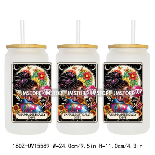 1865 Juneteenth Black History Month UV DTF Cup Wraps Ready To Apply CustomTransfer Stickers For 16OZ Libbey Glass Can Tumbler