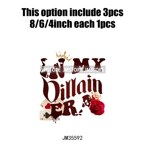 Colorful In My Era Wicked Cartoon Princess Evil Queen Washable Iron on DTF Transfers Stickers Diy Ready to Press for Sweatshirts