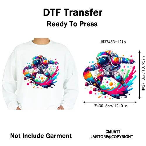 12in Colorful Rap Music Rock Vibes Mud Master Truck Space Trip Graffiti Iron on DTF Transfer Stickers Ready to Press for T-shirt