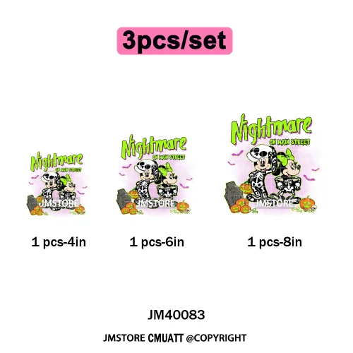 Happy Halloween Season Pumpkin Skull Cartoon Character Girly Evil Queen Iron on DTF Transfer Stickers Ready to Press for Textile