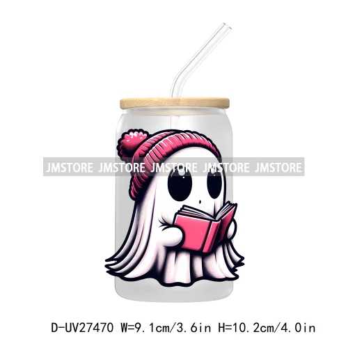 Trick or Teach Ghouls Halloween UV DTF Transfer Stickers Decals For Libbey Cold Cups Mugs Tumbler Waterproof Label Spooky Season