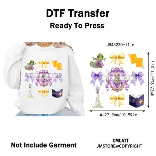 Trendy Girls Mirror Coquette Cartoon Friends Character Trip Holiday Iron on DTF Transfer Stickers Ready to Press for Sweatshirts