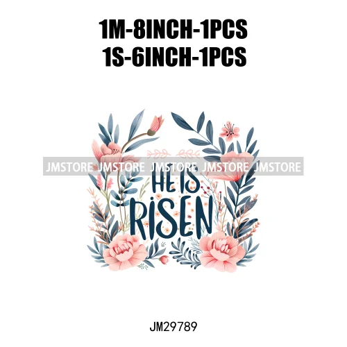 Floral Christian Jesus Praise God Religious Bible Verse Motivational Quotes Iron On DTF Heat Press Transfer Stickers For Clothes