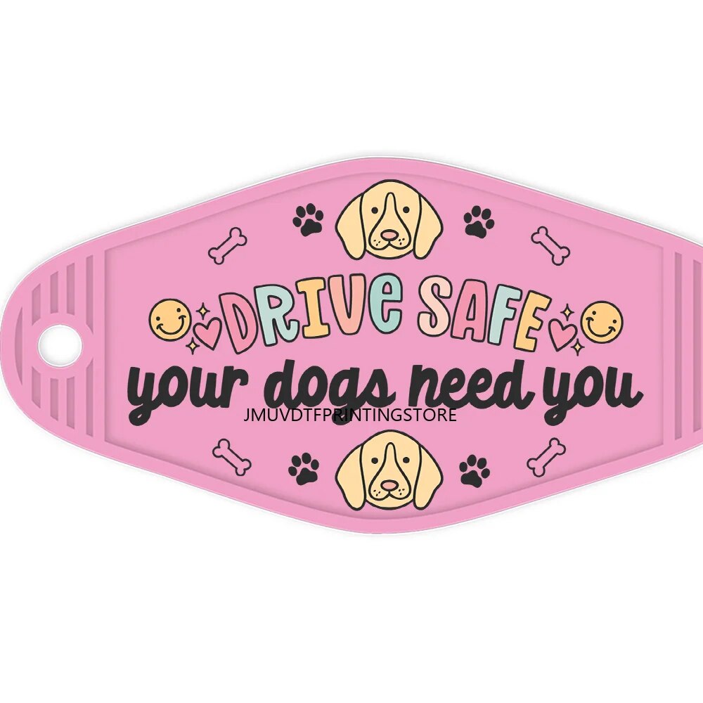 Funny Quotes Dog And Cat Mom High Quality WaterProof UV DTF Sticker For Motel Hotel Keychian