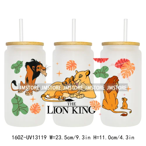 Cartoon Lion Magic King UV DTF Wraps Transfer Sticker Selfadhesive Waterproof High Quality For 16OZ Libbey Glass Can Tumbler