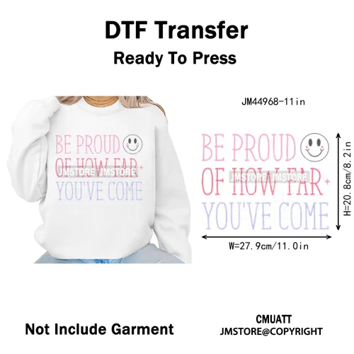 Self Love Club Mental Health Quotes Positive Inspirational Iron on Washable DTF Transfers Stickers Ready to Press for Clothing