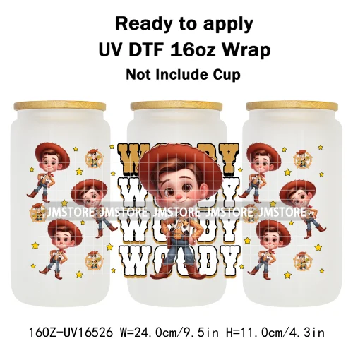 Toy Cartoon Movie Character UV DTF Wraps Transfer Sticker Selfadhesive Waterproof High Quality For 16OZ Libbey Glass Can Tumbler