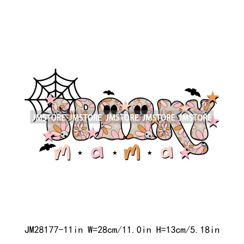 Cute Mama Babe Stay Spooky Let's Go Ghouls Halloween Season Designs DTF Iron On Transfers Stickers Ready To Press For Clothes