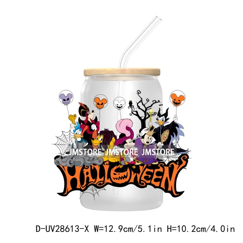 Cartoon Halloween Trick Or Treat UV DTF Transfer Stickers Decals For Libbey Cold Cups Mug Tumbler High Quality Label Hocus Pocus