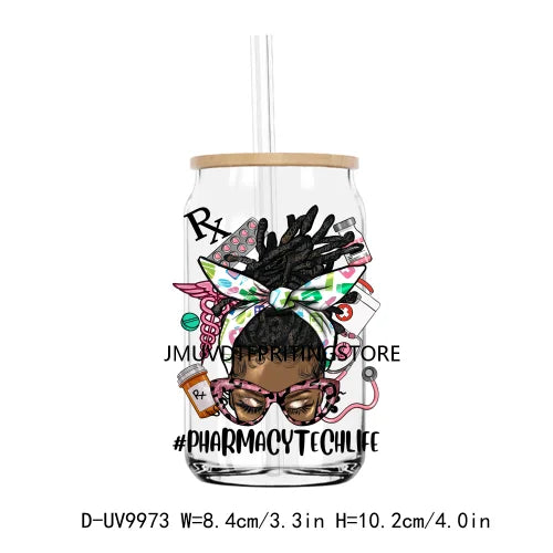 Career Afro Black Women UV DTF Transfers Stickers Decals For Libbey Cold Cups Mugs Tumbler Waterproof DIY Craft Profession Life