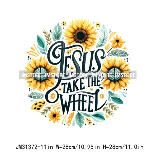 Funny Christian Bible Quotes Jesus Take Take The Wheel Inspiration Faith Iron On DTF Transfer Sticker Ready To Press For Clothes