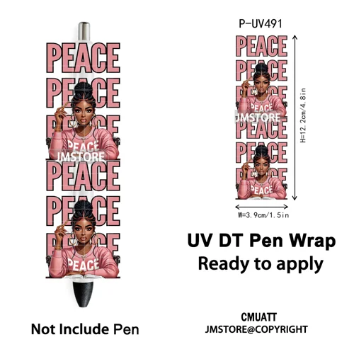 Black Girl Praying Afro Women Faith UV DTF Pen Wraps Ready To Apply Transfer Sticker Print Waterproof High Quality UV DTF Decal