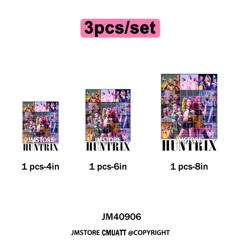 Music Kpop Group Lover Anime Fans Boys Girls Hunters Inspired Iron on DTF Washable Transfers Sticker Ready to Press for Clothing