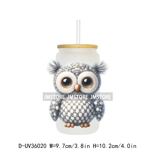 New Knitted Baby Animals UV Sticker Decals For Libbey Cold Cups Mugs Tumbler Transfer Stickers Waterproof High Quality Labels