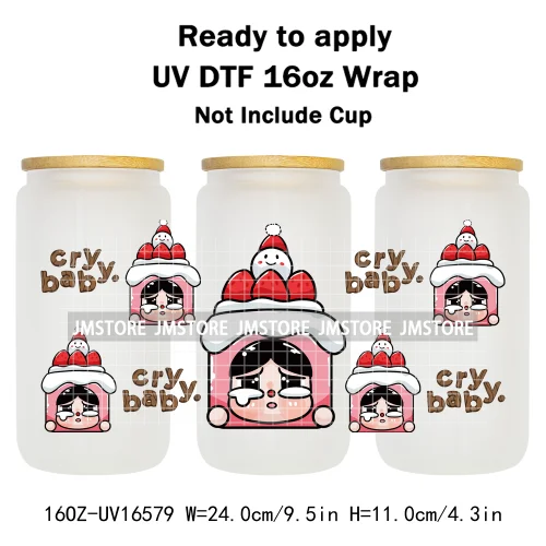 Cartoon Baby Monsters Cry UV DTF Stickers Ready To Transfer Cup Wrap Custom Labels DIY Craft For Libbey Can Glass Tumblers Mugs