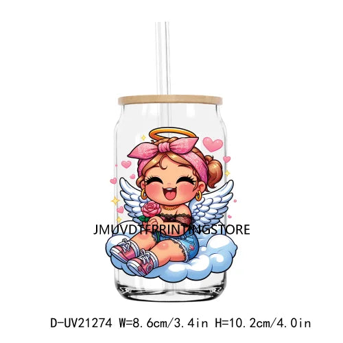 Hot Sale Cute Chicano Baby Angel UV DTF Transfer Sticker Decals For Libbey Cold Cup Mugs Tumbler Waterproof DIY Logo Mexican Kid