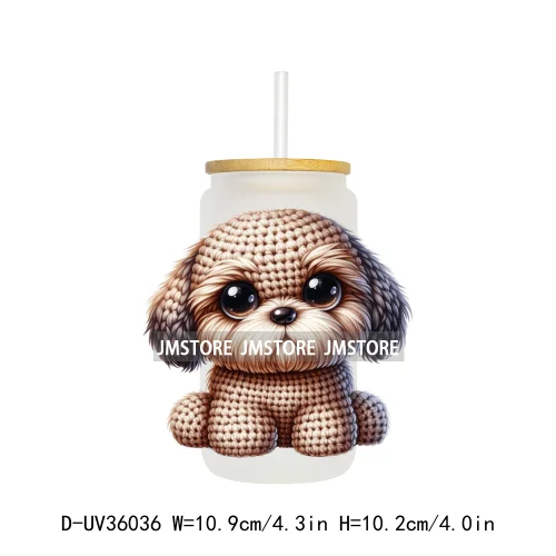 New Knitted Baby Animals UV Sticker Decals For Libbey Cold Cups Mugs Tumbler Transfer Stickers Waterproof High Quality Labels