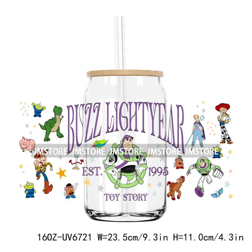 Cartoon Movie Character Best Friends UV DTF Sticker For 16OZ Libbey Glass Cup Can Wrap Transfer Stickers Custom Labels DIY Logo