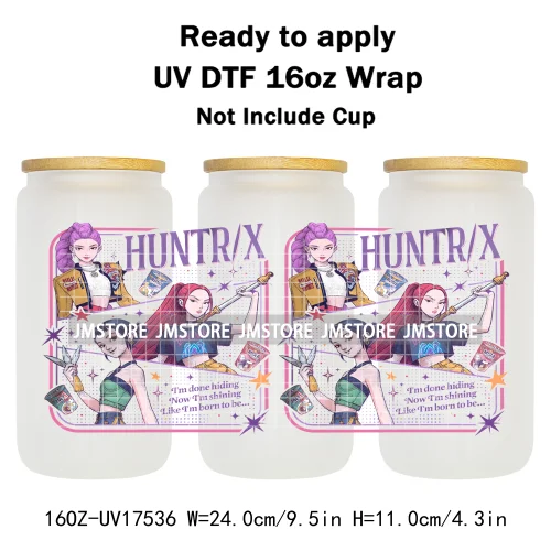 Demon Hunters Movie Kpop Lover Gift Anime Fan UV DTF Stickers Ready To Transfer Cup Wrap Custom DIY Craft For Libbey Can Glass