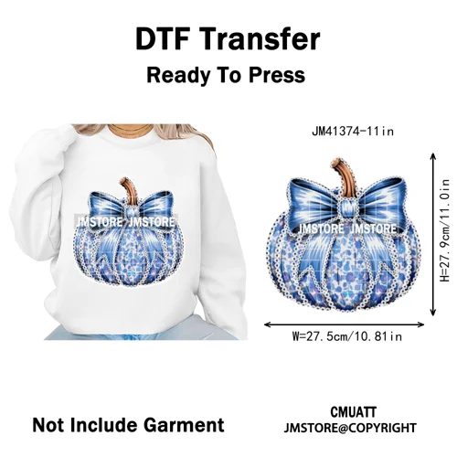 Preppy Coquette Halloween Floral Fall Pumpkin Spooky Season Iron on Washable DTF Transfers Stickers Ready to Press for Clothing