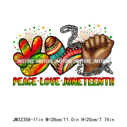 Juneteenth Vibes I'm Black History Afro Melanin Power Hope Teach Iron On DTF Transfers Stickers Ready To Press For Hoodies Bags