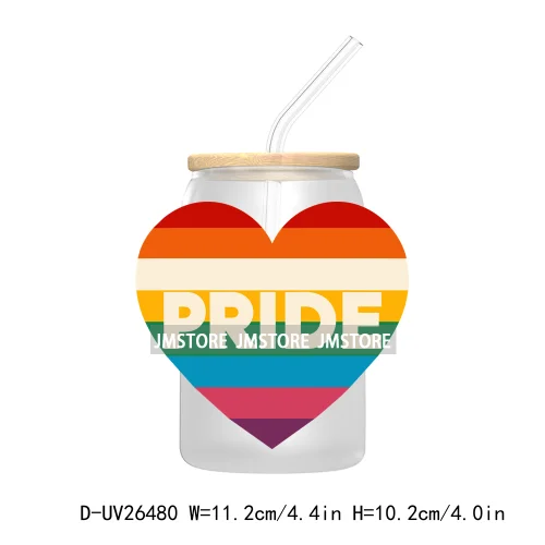 LGBT Quotes UV DTF Transfer Stickers Decals For Libbey Cold Cups Mugs Tumbler Waterproof DIY Custom Logo Labels Rainbow Pride