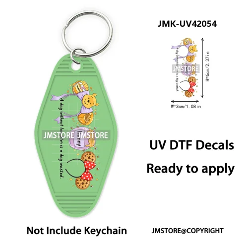 Coquette Bow Magical Mouse Cartoon UV DTF Motel Keychain Decal Ready To Ship Durable Transfer Stickers Prints For Hotel Keychain